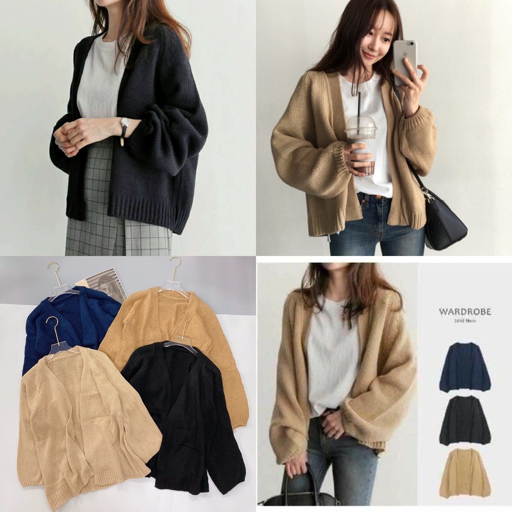 ÁO KHOÁC CARDIGAN LEN LỠ KHÔNG CÚC QUẢNG CHÂU SIÊU HOT