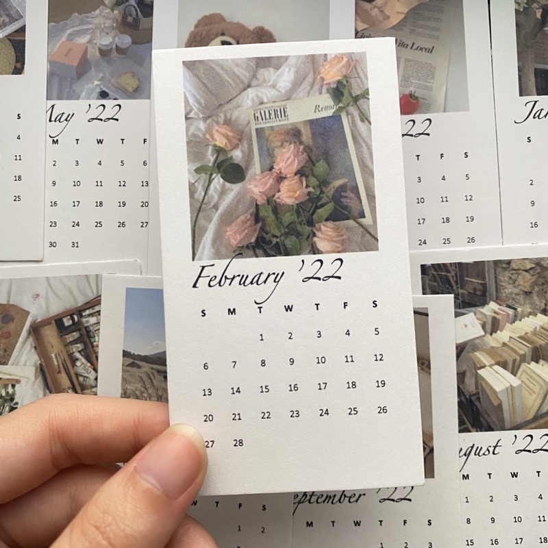 Postcard lịch năm 2022 dễ thương