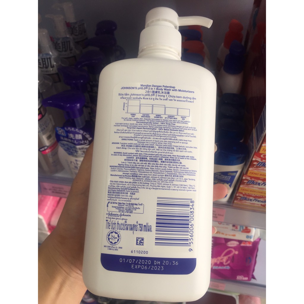 Sữa tắm 2 trong 1 Johnson's pH5.5 750ml | BigBuy360 - bigbuy360.vn