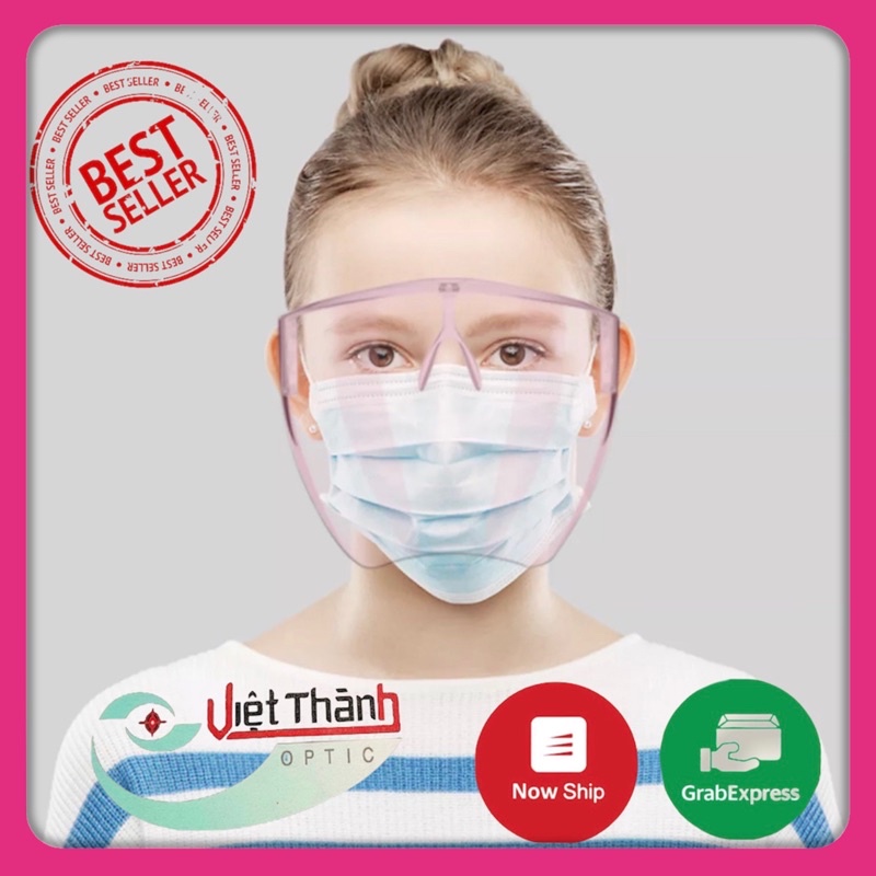 ❌NOWSHIP HCM ❌ kính chống giọt bắn bọt face shield phòng dịch TUYỆT ĐỐI AN TOÀN mặt nạ kháng khuẩn full face