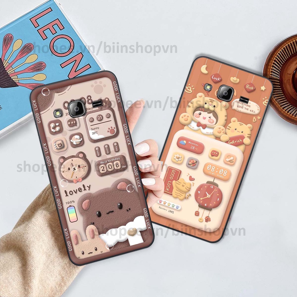 Ốp Samsung J310 / J3 2016 in 3D icon gấu nổi siêu xinh, siêu đáng yêu, cá tính phong cách