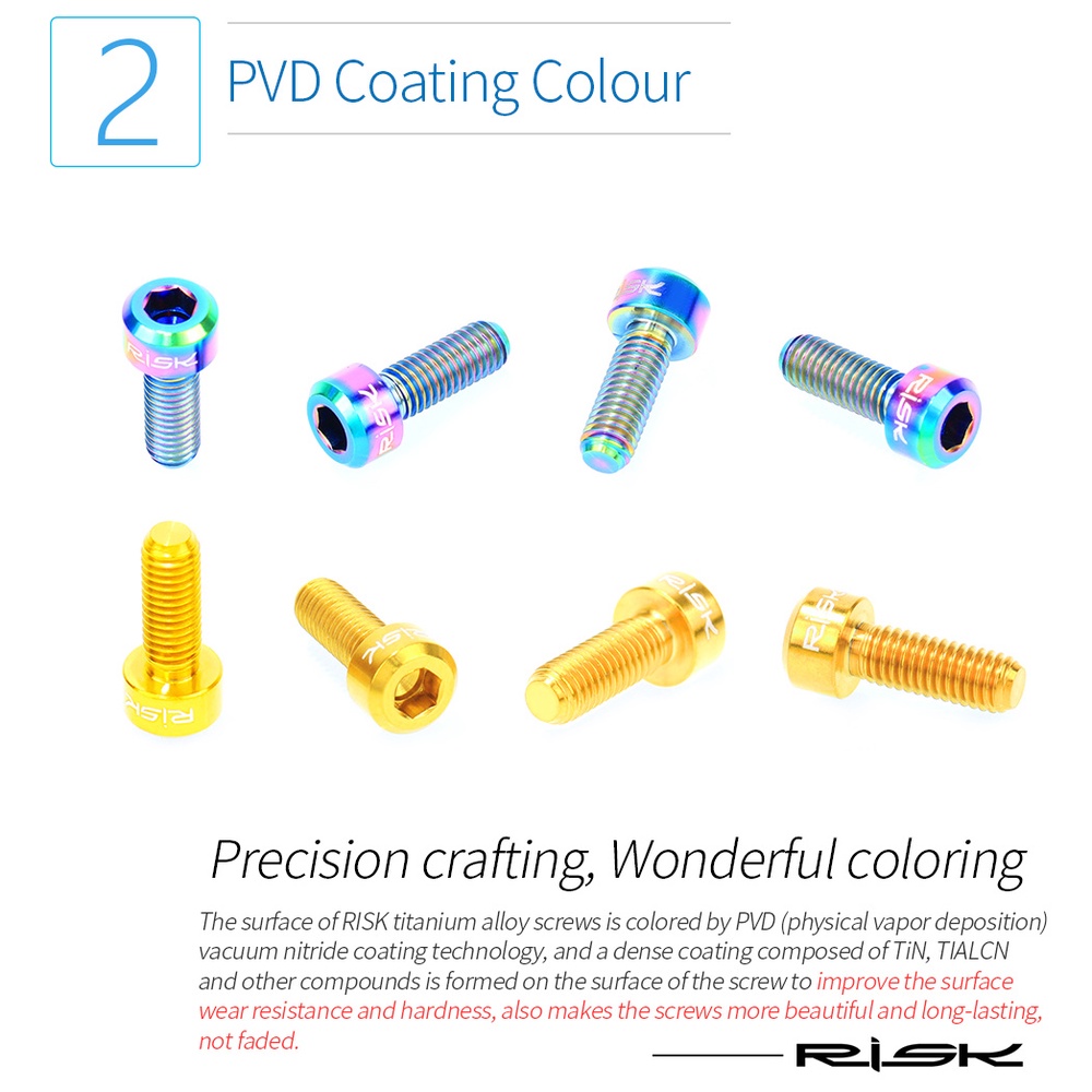 1 Bộ Ốc Vít Cố Định Cùi Đề Xe Đạp Siêu Nhẹ Bằng Hợp Kim Titan M5x14 Cho Xe Đạp MTB