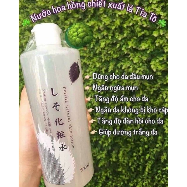 Toner/Nước hoa hồng diếp cá/tía tô cho da mụn, da nhạy cảm 500ml