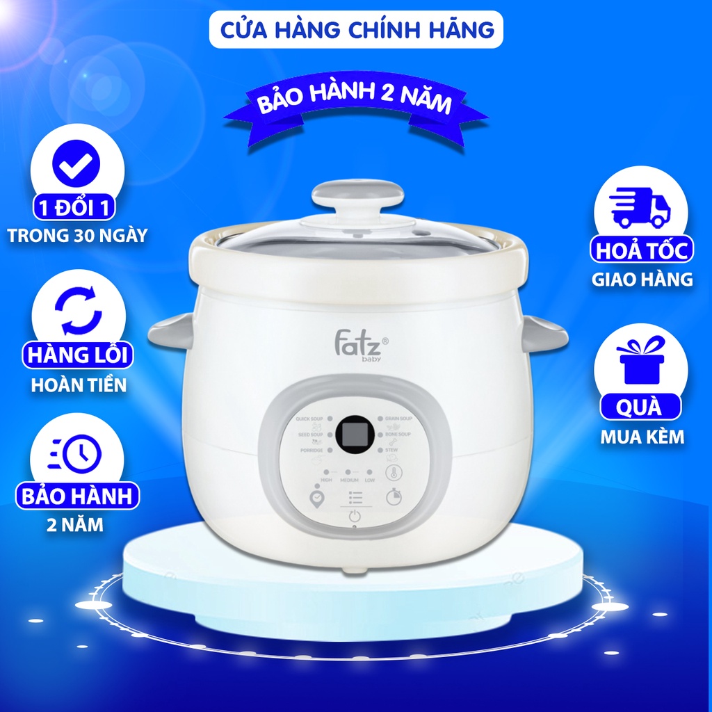 Nồi nấu cháo chậm Fatz, Hầm xương Ninh thịt, Đồ ăn dặm Đa năng Dung tích 1.5L - 2.5L