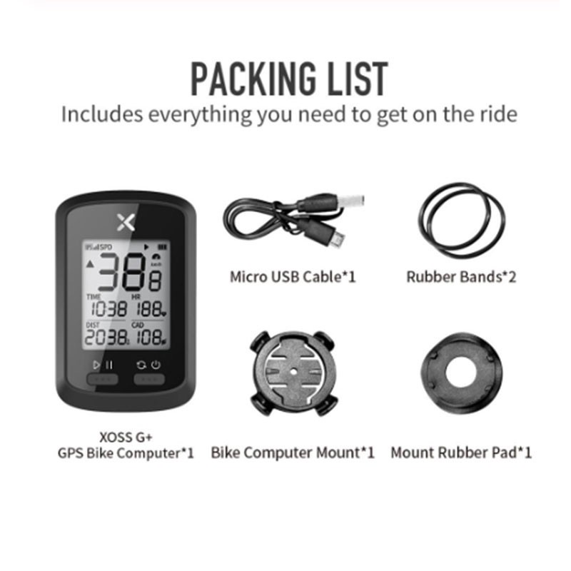 Đồng Hồ Thông Minh XOSS G + Định Vị GPS Chống Thấm Nước Có Cảm Biến Nhịp Tim Cho Xe Đạp