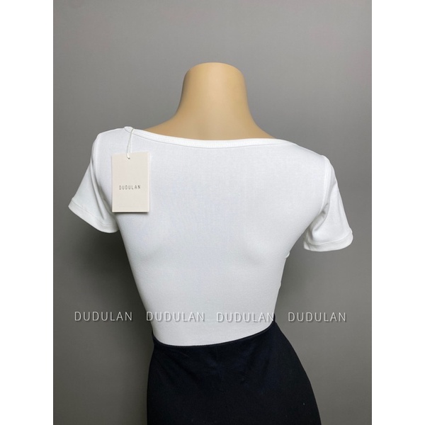Áo croptop cổ vuông tay ngắn A6 DUDULAN - Áo cộc tay cổ vuông
