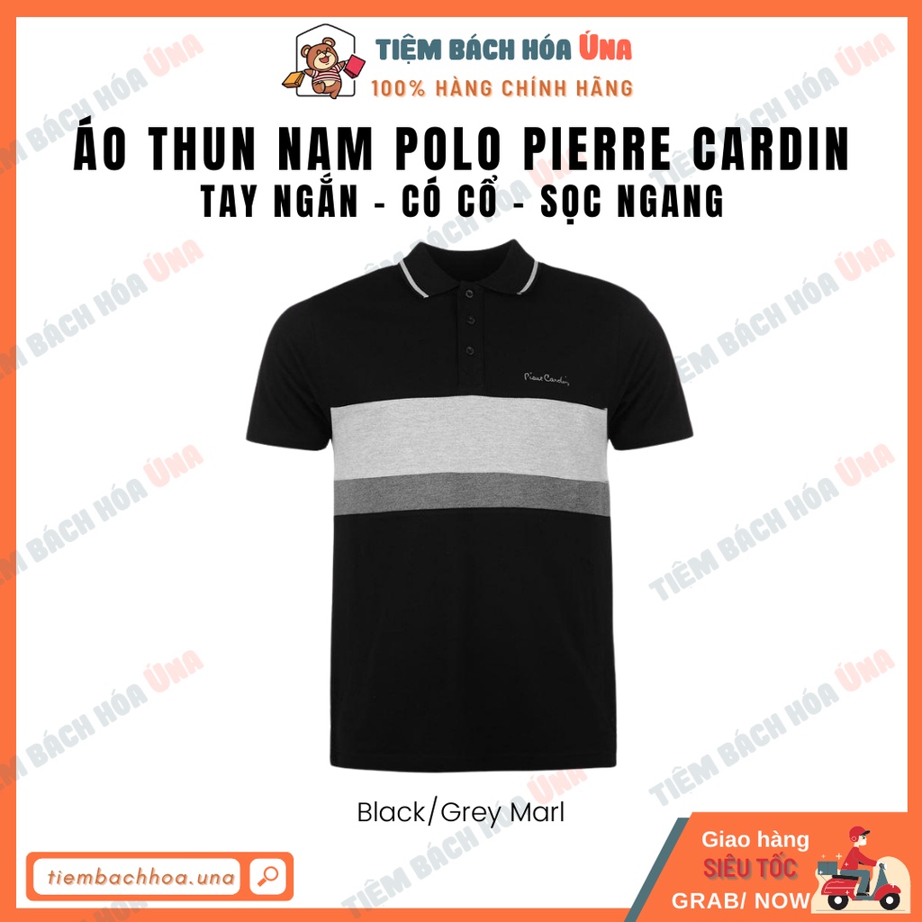 Áo thun nam polo có cổ, tay ngắn, sọc ngang Pierre Cardin hợp thời trang