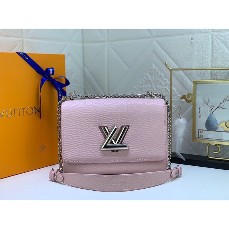 Túi đeo chéo nữ cao cấp nhiều màu logo thương hiệu Louis Vuitton LV Twist Denim da thật màu trơn