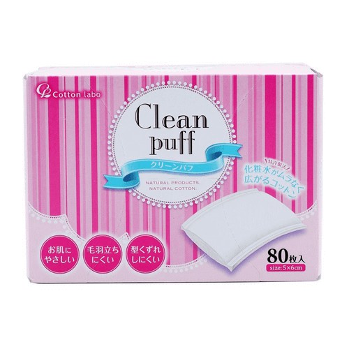 Bông tẩy trang Clean Puff Nhật Bản 80 miếng