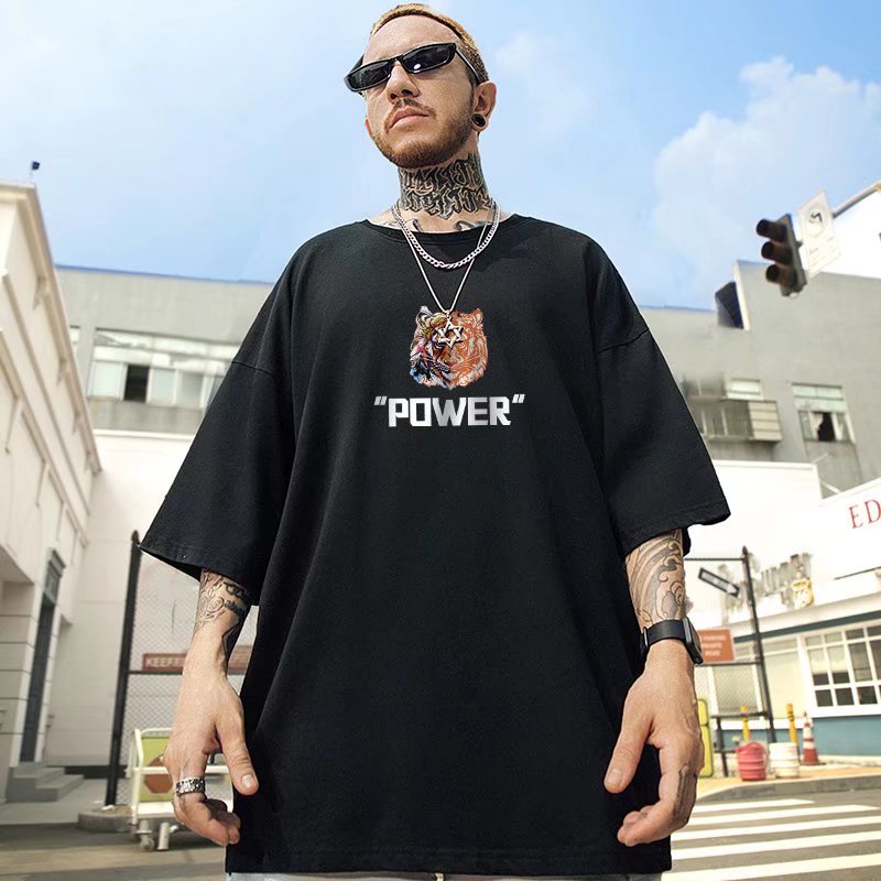 Áo Thun Tay Ngắn Dáng Rộng In Họa Tiết Hoạt Hình Phong Cách Đường Phố Thời Trang Mùa Hè Cho Nam size M-8XL