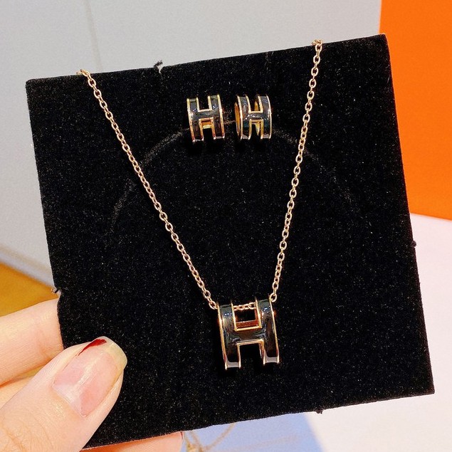 Set dây chuyền - vòng tay - bông tai Titan không gỉ thương hiệu cao cấp thanh lịch thời trang dành cho nữ