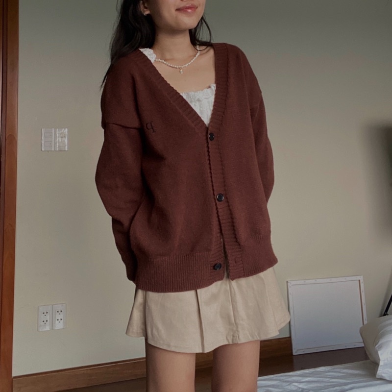 Áo cardigan len trơn basic