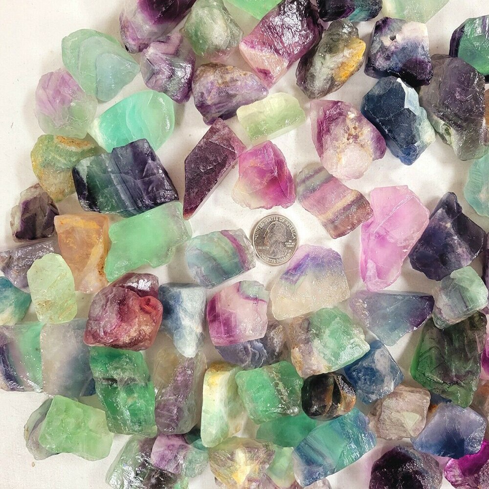 Đá Fluorite Tự Nhiên Màu Cầu Vồng Dùng Trang Trí Nhà Cửa