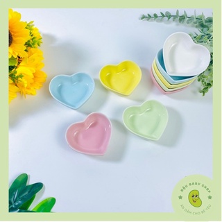 Bát ăn dặm, chén ăn dặm gốm sứ hình trái tim nhỏ cho bé tập ăn dặm 50ml
