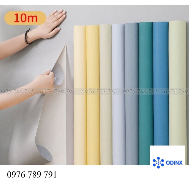 Giấy dán tường trơn màu pastel ODINX Decor decal dán tường phòng ngủ, dài 5m khổ rộng 45cm