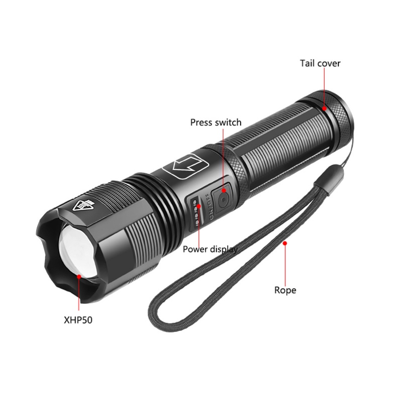 Đèn Pin Led Siêu Sáng HdoorLink Xhp50 1000 Lumens 5 Chế Độ Điều Chỉnh Ánh Sáng Tiện Dụng
