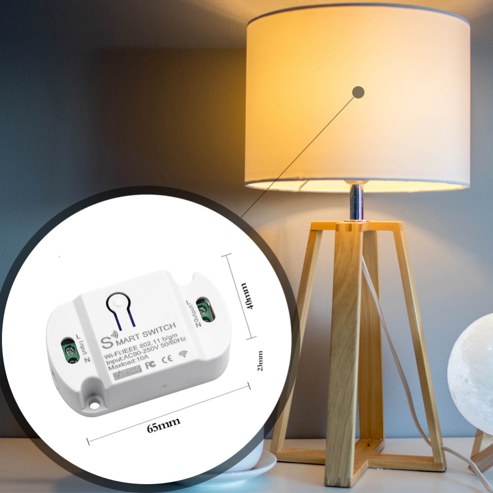 Công tắc thông minh kết nối Wifi không dây 10A/220W có chế độ hẹn giờ thông dụng tương thích với Alexa/ Google