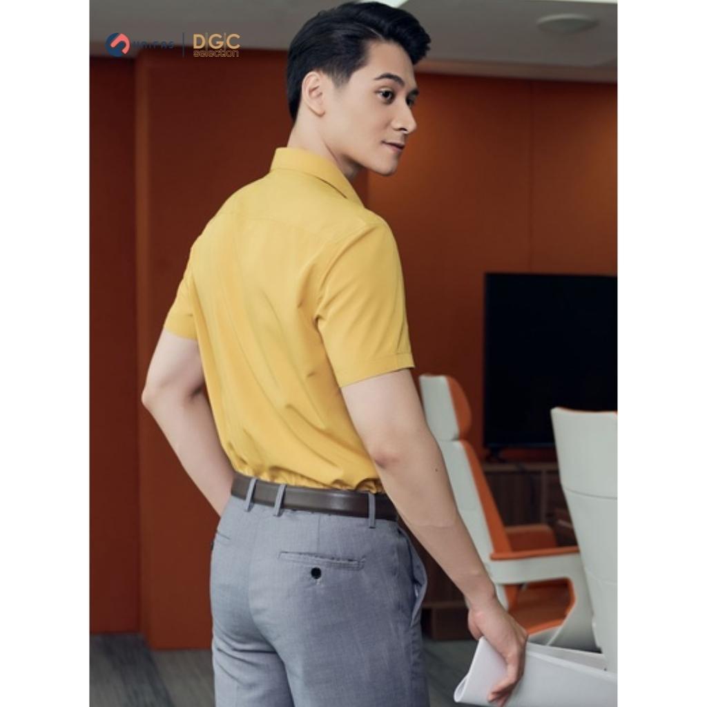 Áo sơ mi nam DGCs công sở ngắn tay trơn màu trẻ trung, chất vải thoáng mát thấm hút tốt SASNBA53M