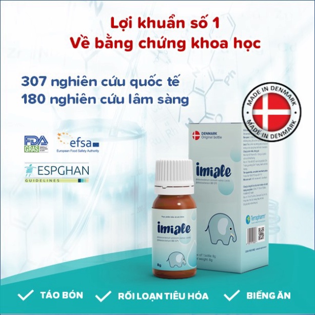 Men vi sinh IMIALE - Hỗ trợ trẻ rối loạn tiêu hóa, táo bón, biếng ăn và tăng cường đề kháng ch