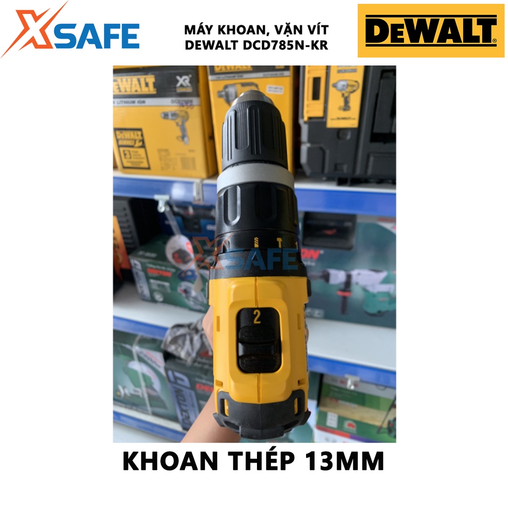 Máy siết vít cầm tay DEWALT DCD785N-KR Máy khoan dùng pin điện thế 18V nhỏ gọn, tiện lợi (Không bao gồm PIN SẠC)