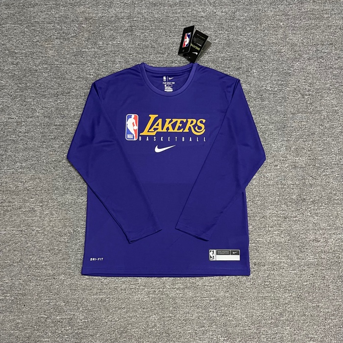 Áo Thun Thể Thao Bóng Rổ Dài Tay Nhanh Khô In Chữ Lakers Warriors