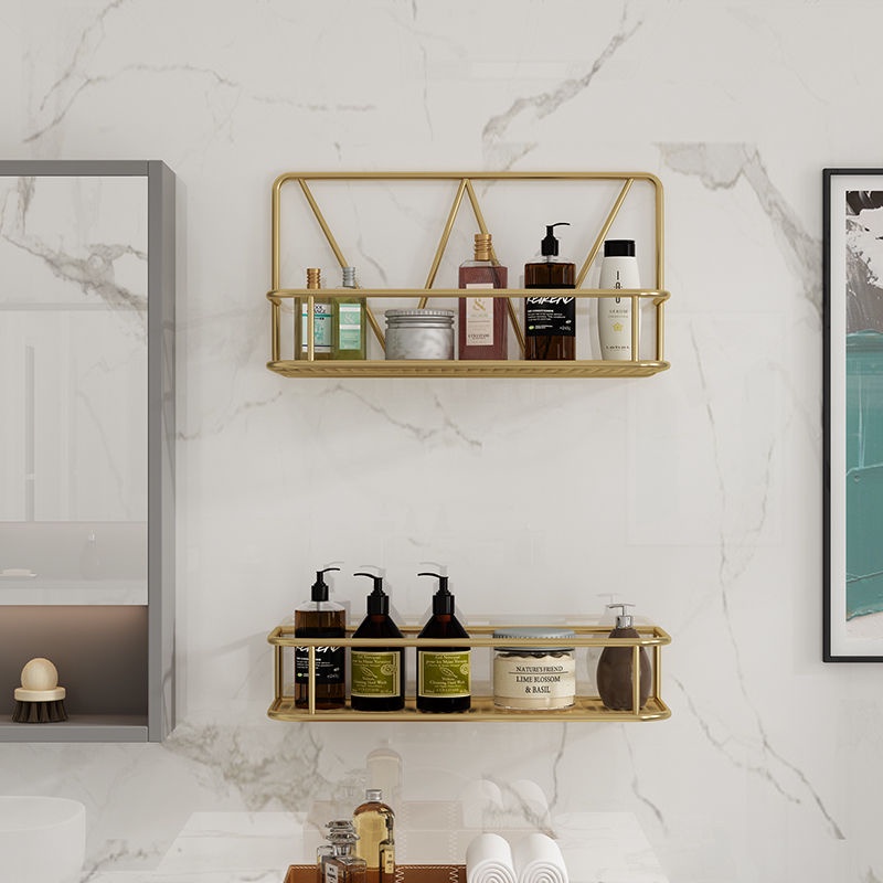 Kệ Đựng Đồ Dùng Gắn Tường Không Đục Lỗ Tiện Dụng Cho Nhà Bếp / Nhà Tắm