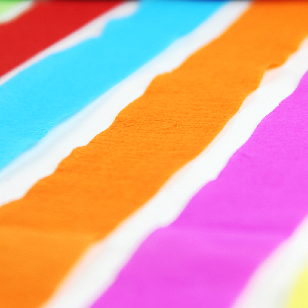 Giấy nhún nhiều màu sắc trang trí tiệc sinh nhật cho bé