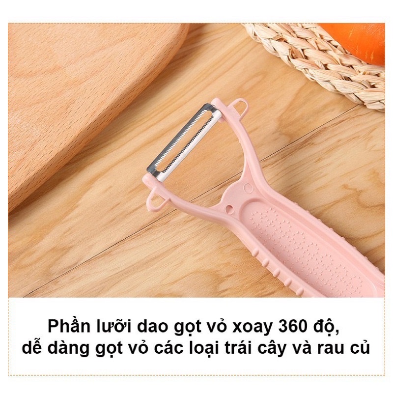 Nạo rau củ hoa quả 2 đầu, dụng cụ bào rau củ lúa mạch tiện ích