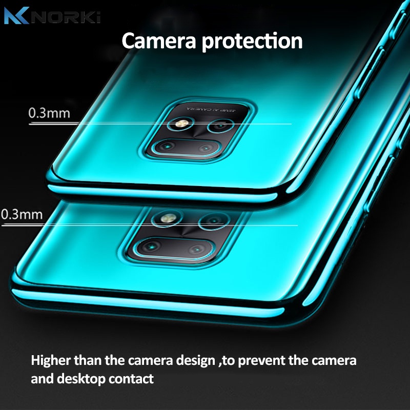 Ốp Điện Thoại TPU Mềm Siêu Mỏng Trong Suốt Mạ Viền Cho Xiaomi Redmi Note 9 9S 9Pro Max 8 8Pro