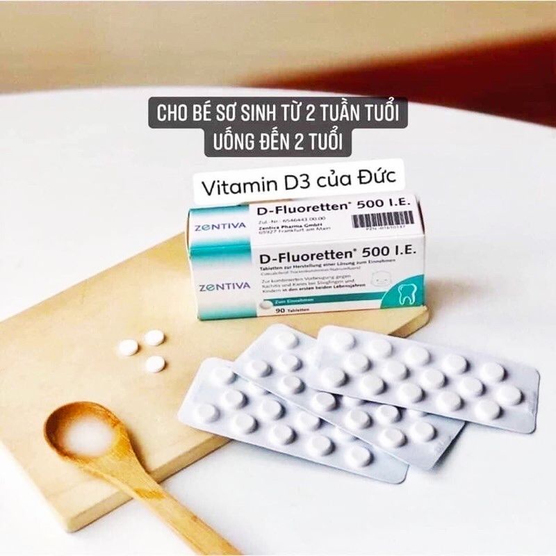 Vitamin D Flouretten 500 I.E Đức,bổ sung vitamin D3 cho bé