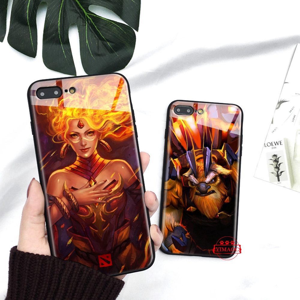 Ốp điện thoại mặt kính in hình Shadow Fiend Dota 2 267C cho Iphone XS Max XR X 11 Pro 7 8 6 6S Plus