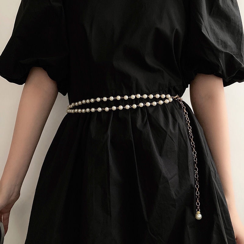 Đai váy chuỗi ngọc thả xích tiểu thư Đv030 Meo shop - Belt váy áo ngọc thả sợi nhẹ nhàng thanh lịch đi làm chơi