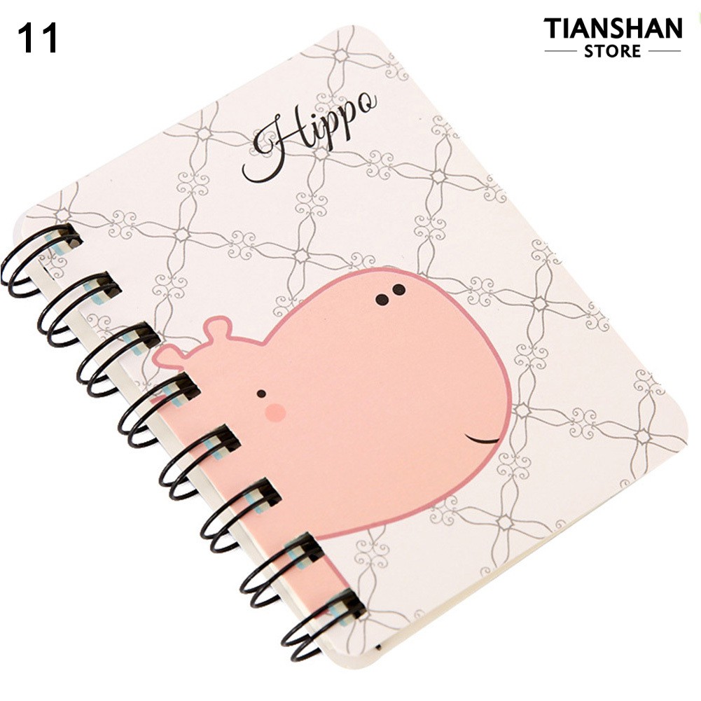 Student supplies In stock 80Sheets Mini Cartoon Animal Notebook Coil Book Office School Supply 