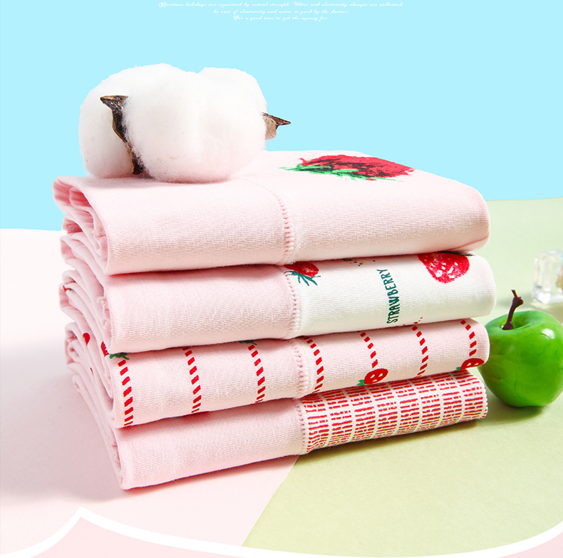 Quần lót cotton không đường may hình trái dâu ngọt ngào lưng cao cho nữ Levao