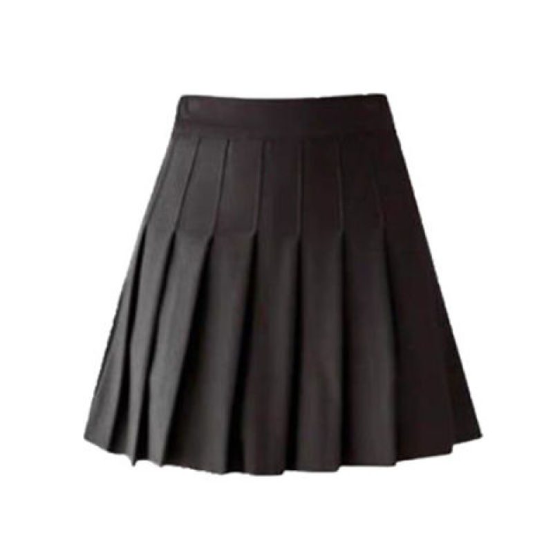 Chân Váy Chữ A Lưng Cao Xếp Ly Màu Trơn Quyến Rũ Cho Nữ