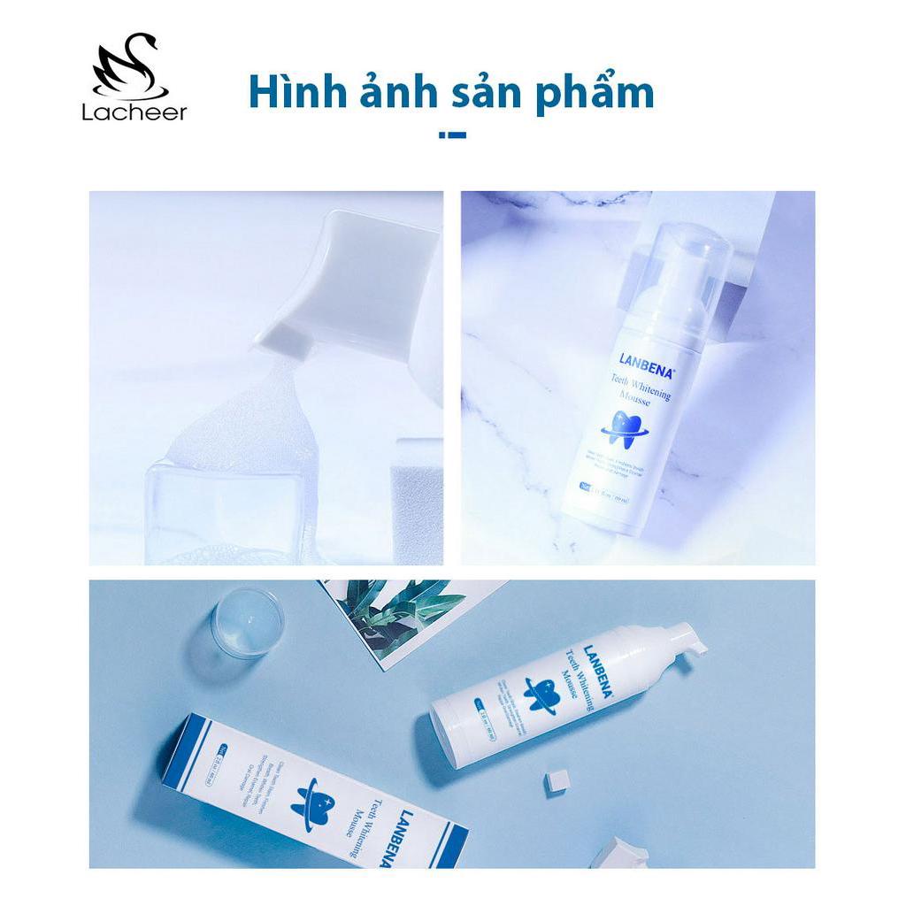 LANBENA Bọt làm trắng răng khử mùi hôi miệng kem đánh răng làm sạch răng tẩy vết ố teeth whitening mousse 60ml