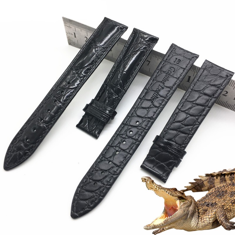 [DA XỊN] Dây đồng hồ da cá sấu cao cấp 2 mặt vân cá sấu
