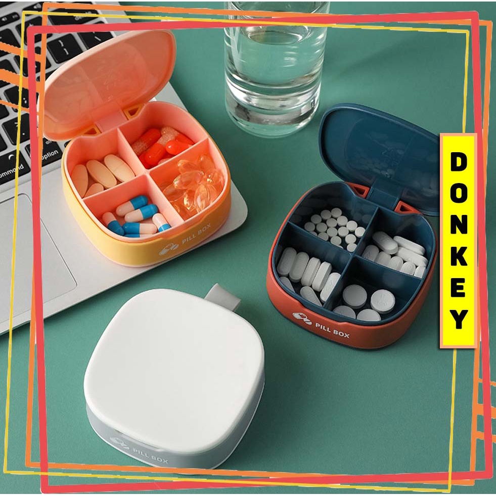 Hộp Đựng Thuốc Mini Tiện Lợi Chia 4 Ngăn DOKEY99