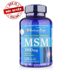 MSM giảm nhức cơ xương khớp, thoát vị đĩa đệm từ thảo dược Puritan's Pride MSM 1000mg 120 viên