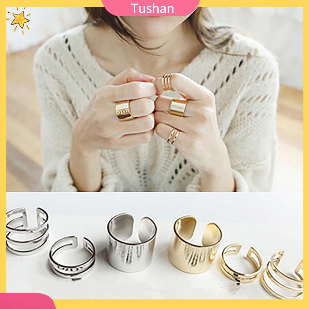 Bộ 3 nhẫn hở đeo khớp ngón tay phong cách Giáng Sinh hợp thời trang cho nữ