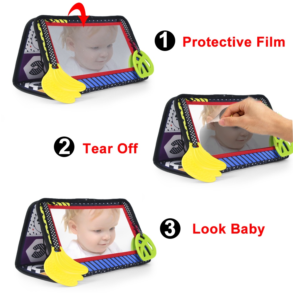 Đồ chơi phản chiếu qua gương có độ tương phản cao màu đen và trắng giáo dục cho trẻ sơ sinh