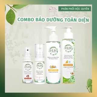 COMBO 4 SẢN PHẨM HH Dung dịch vệ sinh phụ nữ + xịt phụ khoa + kem dưỡng trắng + nước giặt nội y