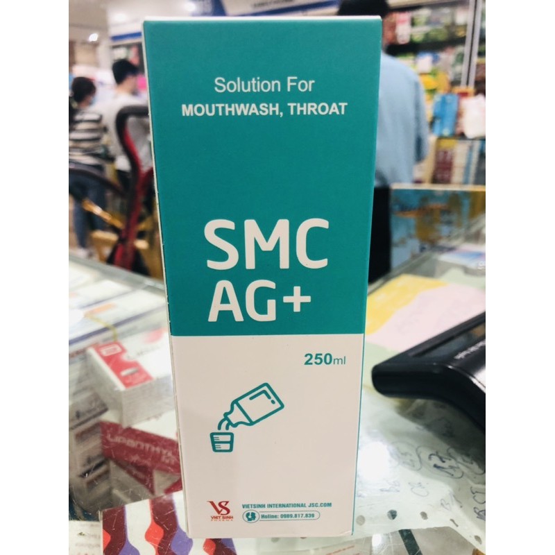 SMC AG+- NƯỚC SÚC MIỆNG NANO BẠC 250ml