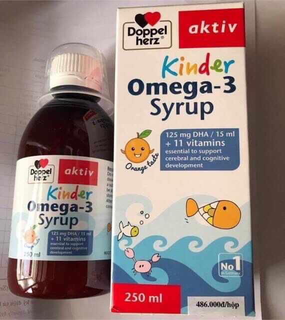 Omega3 syrup 250ml (hàng chính hãng công ty) (kinder omega 3 syrup Doppel herz )(made in đức)