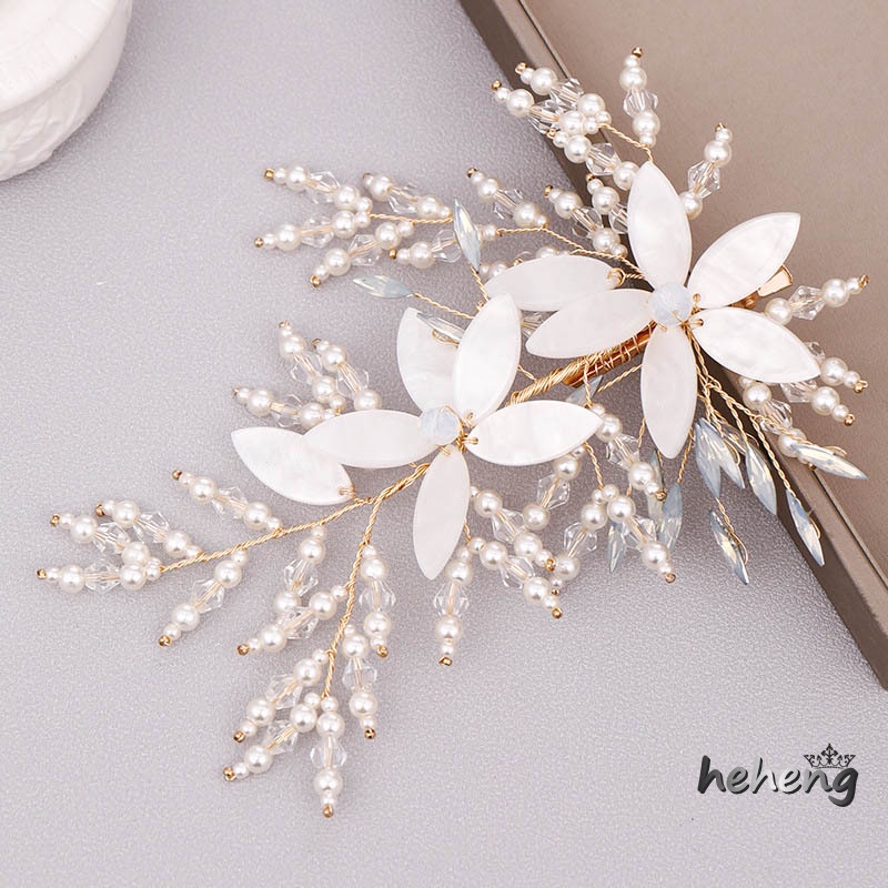 Kẹp Tóc Hình Hoa Đính Đá Lấp Lánh Thời Trang Cho Cô Dâu