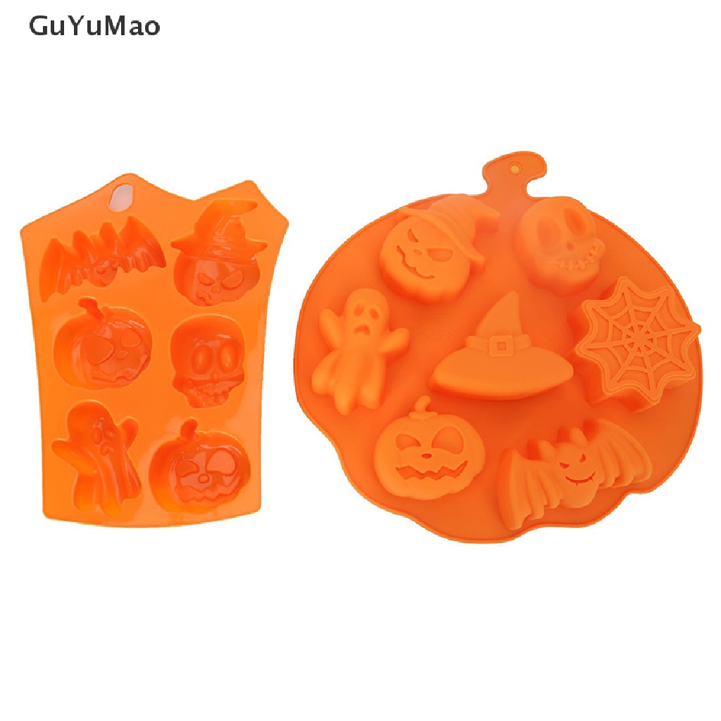 Khuôn Làm Bánh Bằng Silicone DIY Hình Đầu Lâu Phù Thủy Bí Ngô Halloween