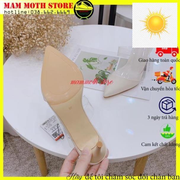 Giày cao gót, guốc zara mica quai trong bít mũi nhọn fullbox tag mác shop MAMMOTH