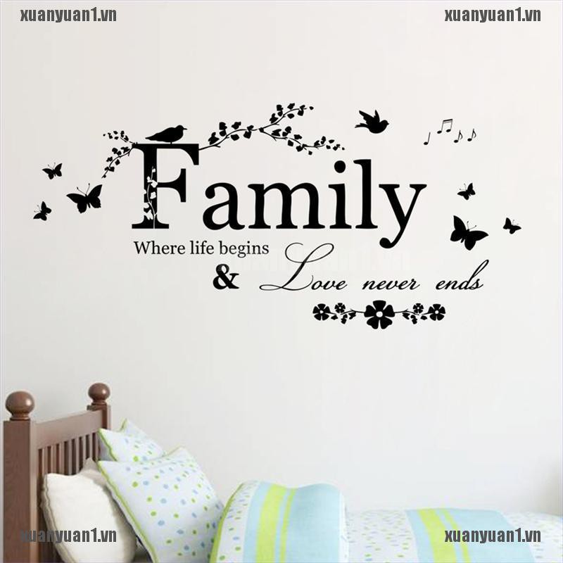 [XUANYUAN1] Sticker Vinyl Dán Tường Nghệ Thuật Tháo Rời Được Hình Câu Trích Dẫn Gia