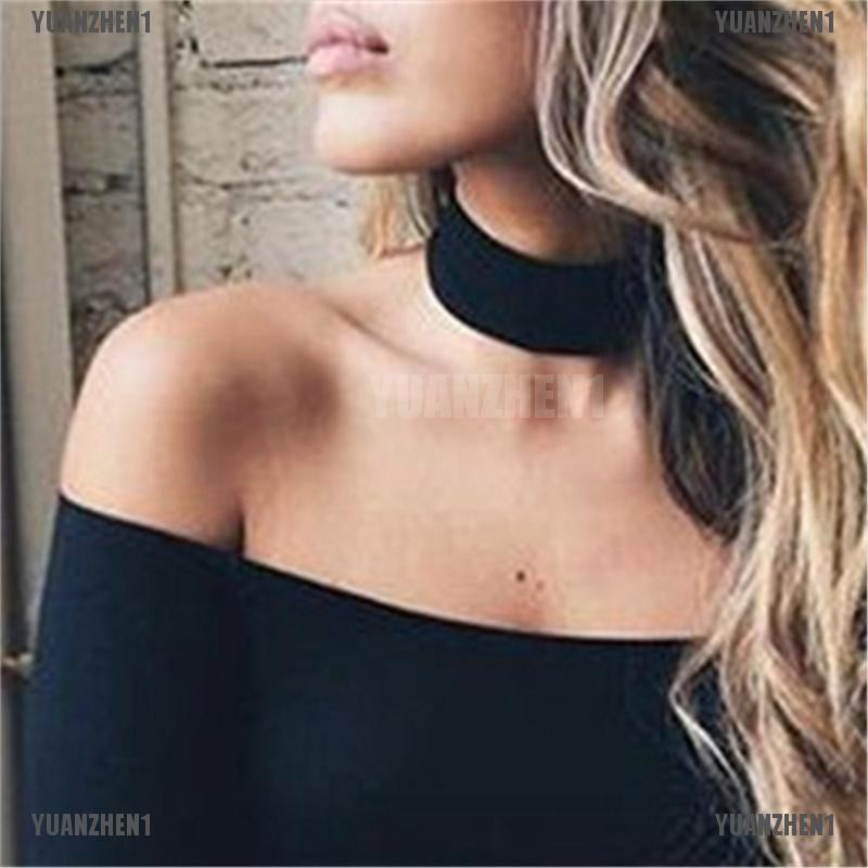 [YUANZHEN1] Vòng Cổ Choker Nhung Đen Handmade Phong Cách Gothic Cổ Điển