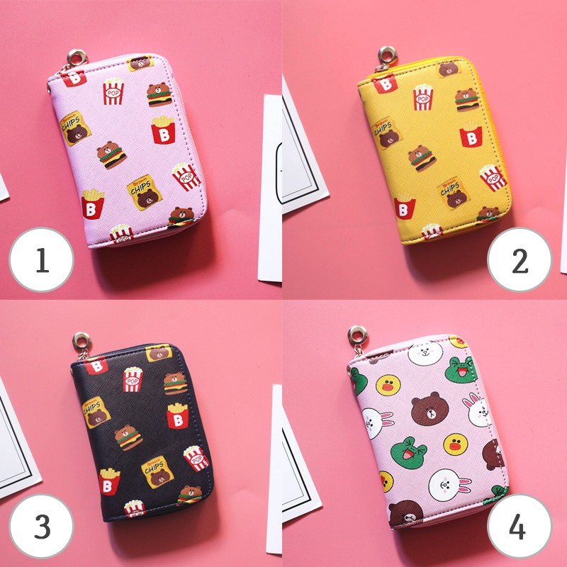 [20 Mẫu Siêu Xinh ] Bóp Ví Ngắn Nữ Cầm Tay Họa Tiết Hoạt Hình Line Gấu Brown Và Thỏ Cony Chống Xước Chống Nước | BigBuy360 - bigbuy360.vn